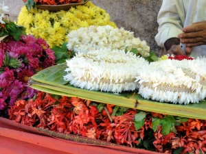Flowers in myriad hues in the local market